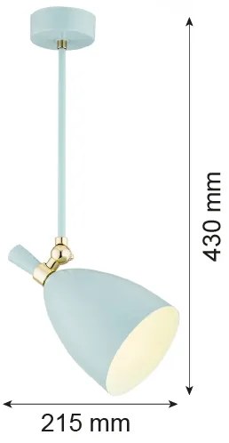Argon 4685 -  Lampadario su palo CHARLOTTE 1xE27/15W/230V blu/oro
