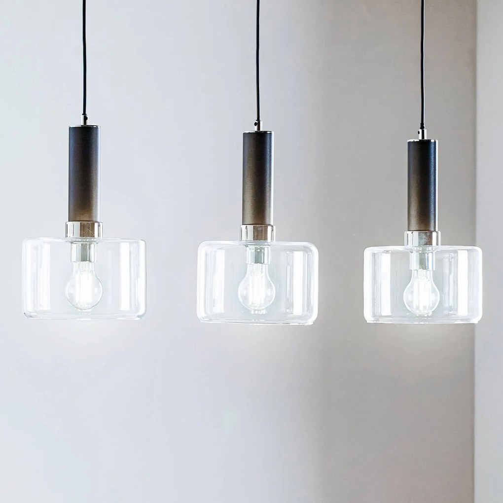 Lampada a sospensione in vetro Viva Jupiter, dimmerabile, Chiaro / Trasparente, Soggiorno / Sala da pranzo, Vetro, Moderno, Lampada a sospensione