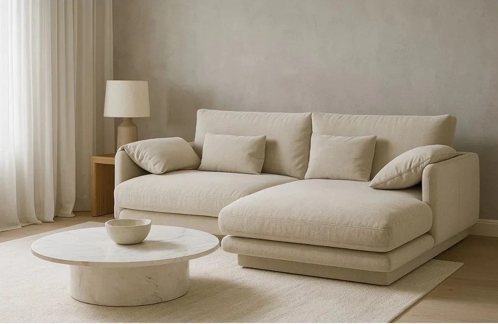 Divano angolare beige (angolo destro) Torino - Micadoni Home