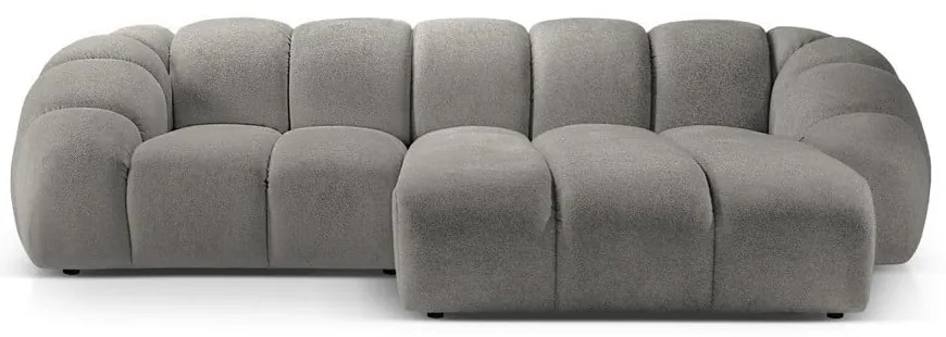 Divano angolare in grigio chiaro (con penisola a destra) Diana – Micadoni