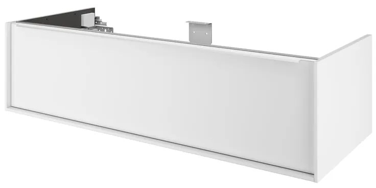Mobile da bagno sotto lavabo SENSEA Neo bianco laccato lucido L 120 x H 32 x P 48 cm 1 cassetto, lavabo non incluso