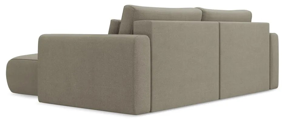 Divano angolare marrone chiaro allungabile/con contenitore (con penisola a destra/con chaise lounge) Kapua – Makamii