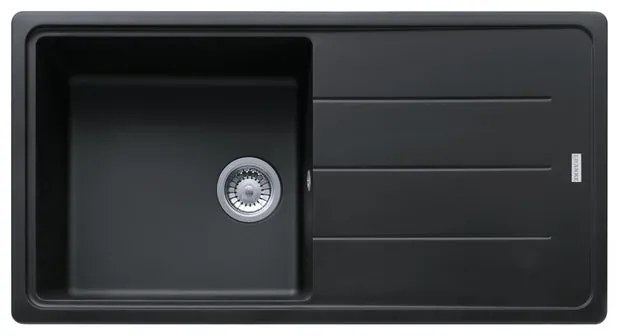 Lavello integrato 1 vasca con gocciolatoio laterale destro o sinistro FRANKE Boston fragranite L 50 x L 97 cm nero