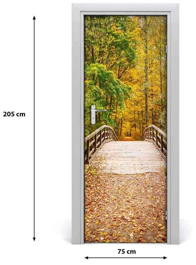 Adesivo per porta interna Foresta in autunno 75x205 cm
