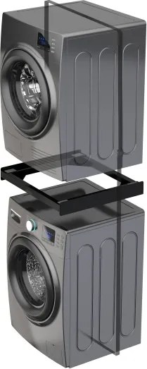 Meliconi 656138 - Supporto intermedio per lavatrice e asciugatrice 70 cm nero