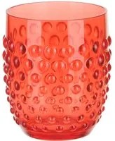 Bicchiere acqua rosso gocce in plastica 430 ml Dotted