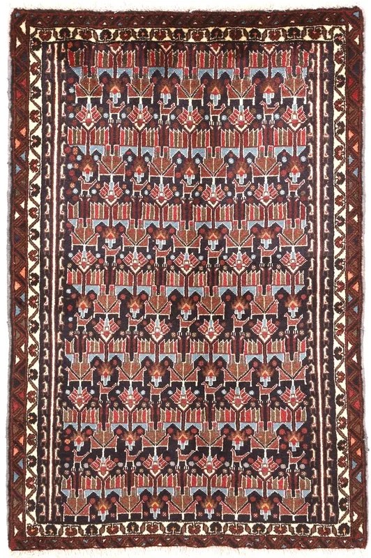 Afshar Tappeto persiano 90 x 120 Blu (Iran) Annodato A Mano