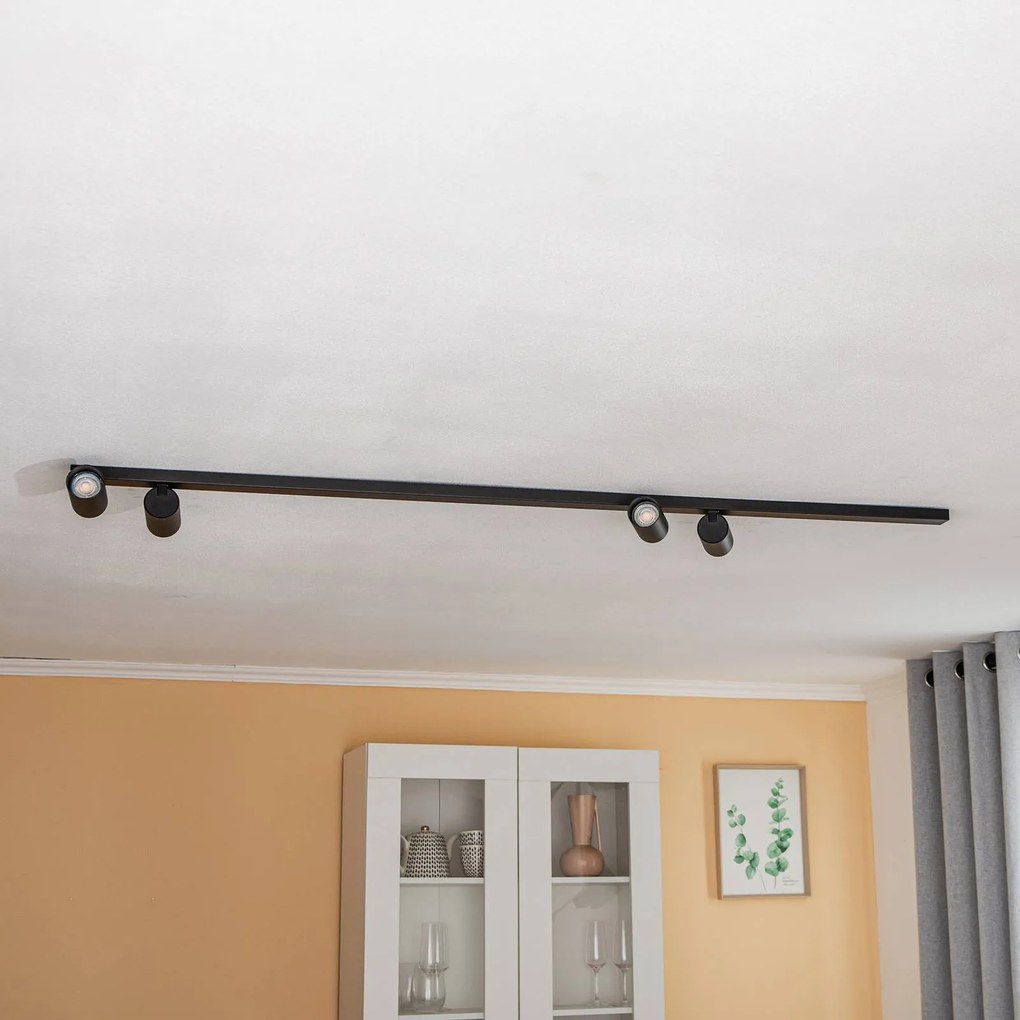 Nowodvorski Lighting Faretto da soffitto Mono VIII nero a 8 luci 2x150cm