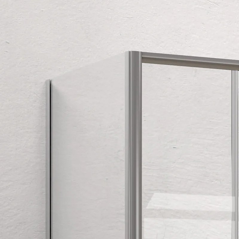 Box doccia 80x170 telaio argento opaco doppio scorrevole | KE-6000A - KAMALU