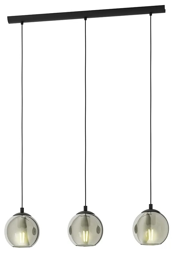 Lampadario Moderno Ariscani 3 Luci Acciaio Nero