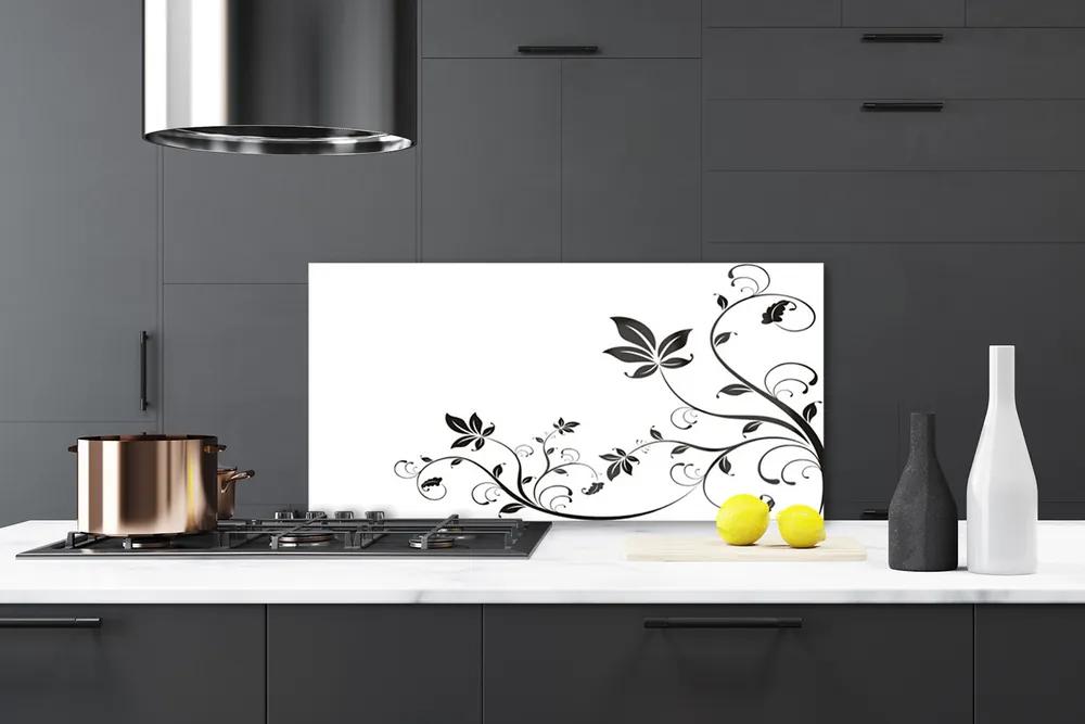 Rivestimento parete cucina Foglie di piante di astrazione 100x50 cm