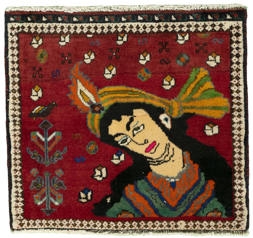 Gabbeh Tappeto 60 x 60 Rosso (Iran) Annodato A Mano