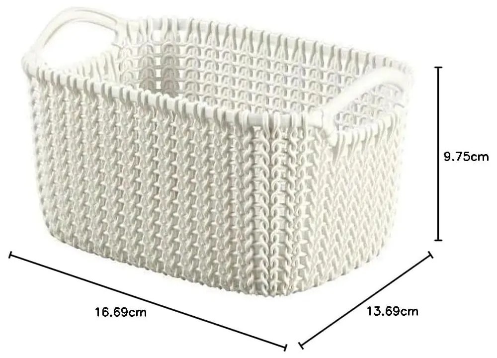 Cesto portaoggetti bianco , 3 l Knit - Curver