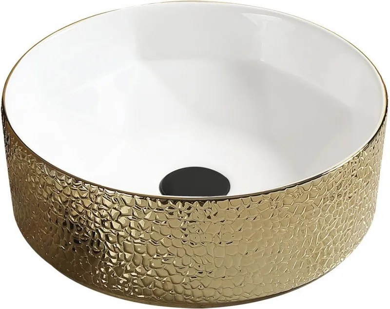 Mexen Clarisa lavandino da appoggio 41 x 41 cm, bianco/oro - 22074153