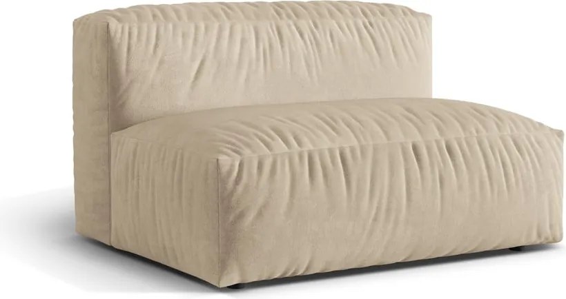 Parte divano componibile beige (solo con parte centrale) con rivestimento in velluto Martina – Micadoni