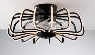 Plafoniera led ventilatore grecale bianco 80w 8470lm cct dimmerabil...