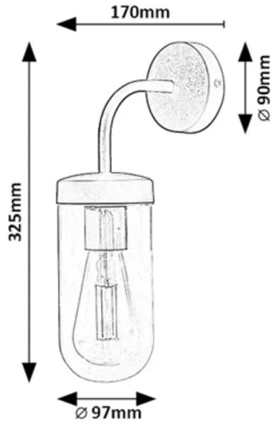 Rabalux 3310 - Applique da bagno YAGO 1xE27/60W/230V IP44 nero