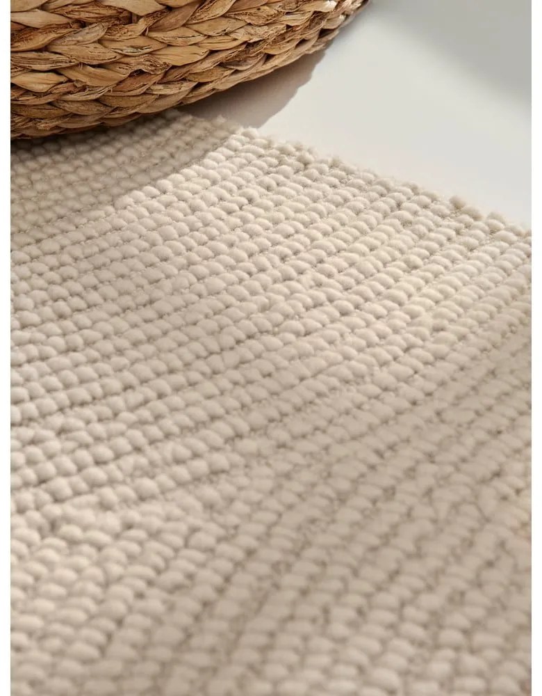 Tappeto rotondo colore naturale chiaro in lana tessuto a mano ø 200 cm Eleni Natural White – Hanse Home