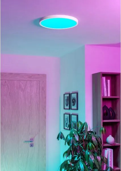 Eglo 901726 - LED RGBW dimmerabile plafoniera fumé FUEVA-Z LED/17,5W/230V 39,9cm IP44 bianco