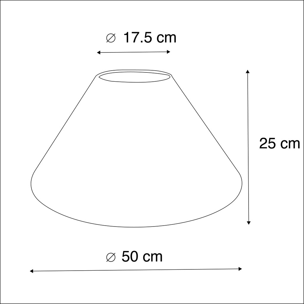 Paralume in tessuto beige rotondo angolato 50/17.5/25