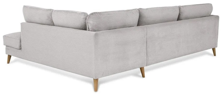 Divano angolare in velluto a coste grigio chiaro (angolo destro) Paris - Scandic