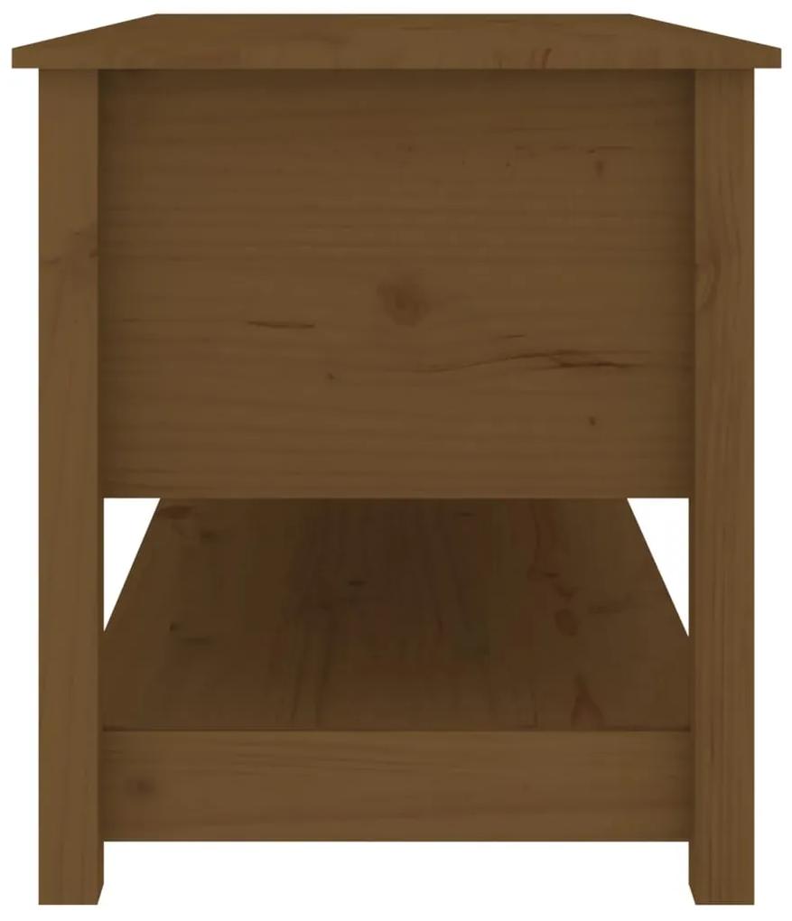 Tavolino da salotto miele 102x49x55cm in legno massello di pino
