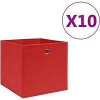 Contenitori 10 pz in Tessuto non Tessuto 28x28x28cm Rosso cod mxl 48355