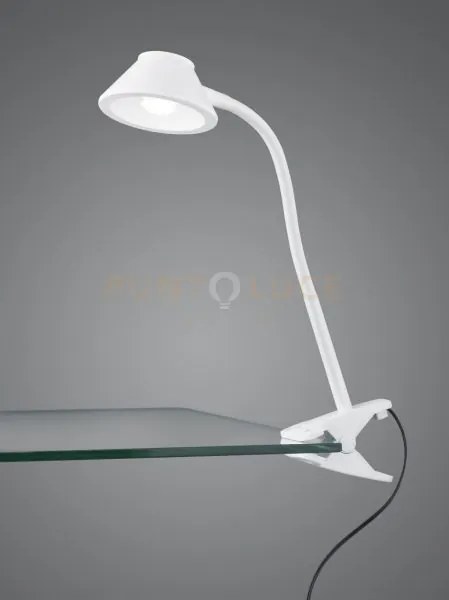 Berry lampada da studio led bianca con pinza h. 26cm