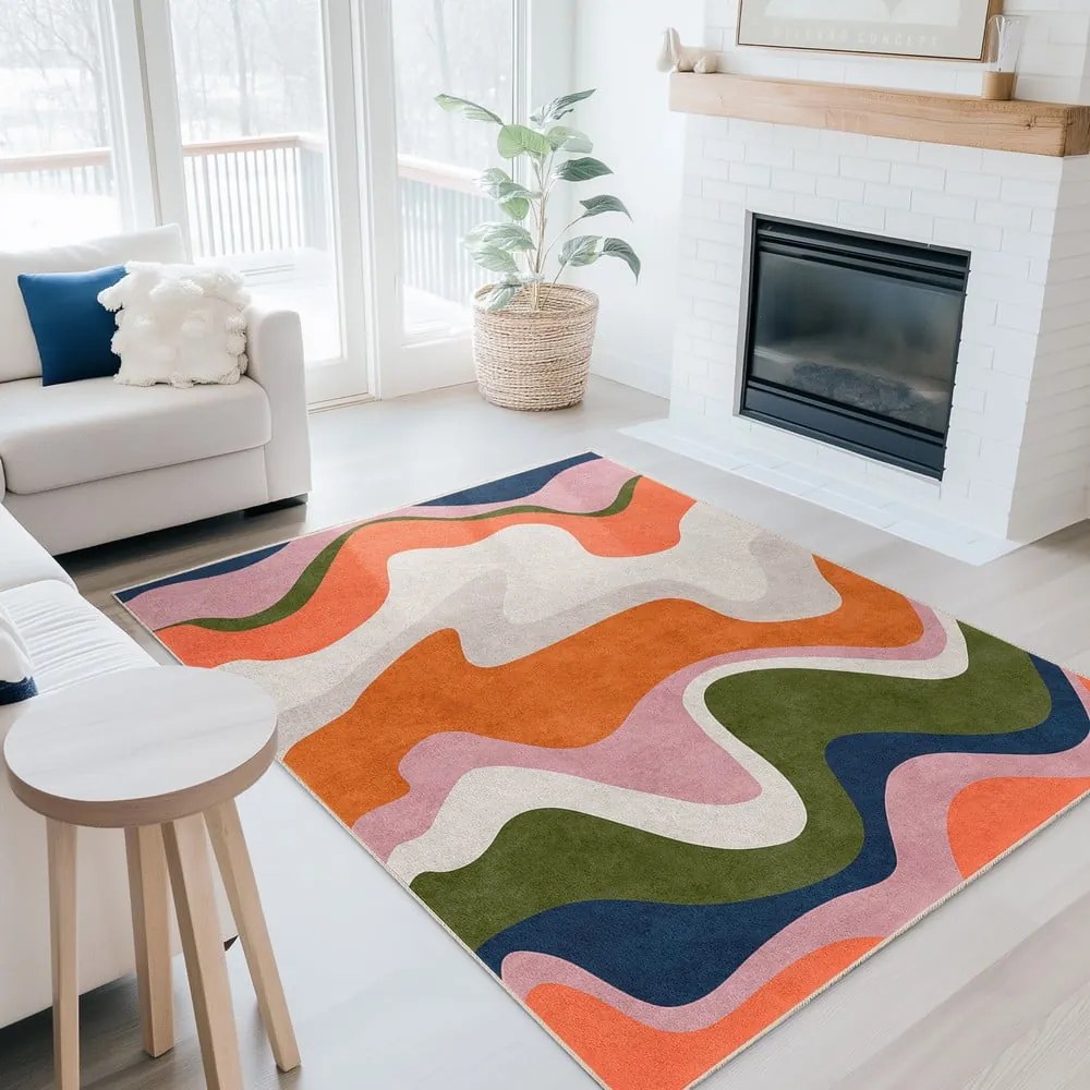 Passatoia arancione lavabile 60x230 cm Squiggly Orange – Mila Home