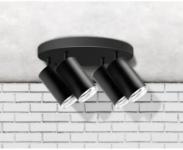 Luce Spot da bagno TURYN 4xGU10/10W/230V IP44 nero