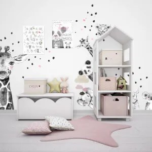 Adesivo - Giraffa grande in bianco e nero | Inspio