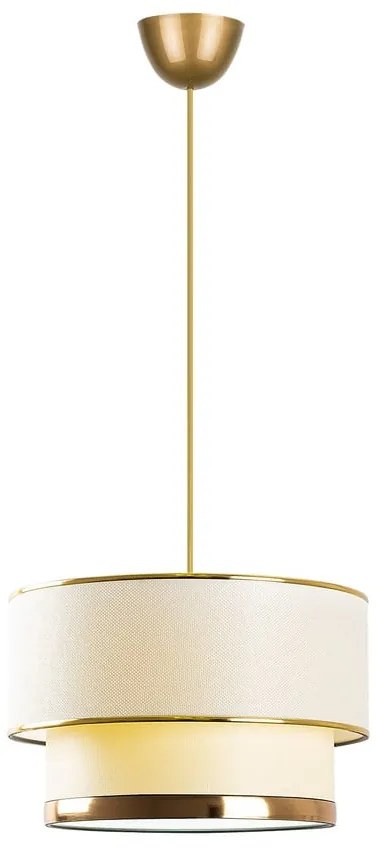 Lampadario color crema/dorato con paralume in tessuto ø 30 cm Cake – Opviq lights