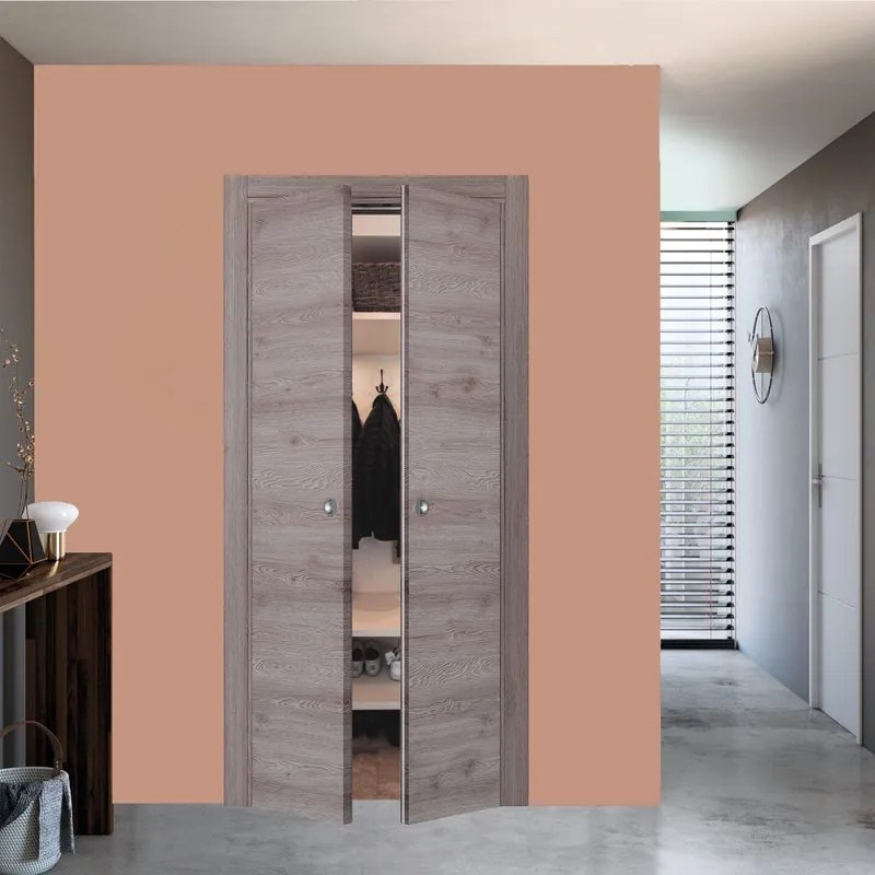 Porta a battente in legno, L 90 x H 210 cm, rovere corda, apertura reversibile SWIN