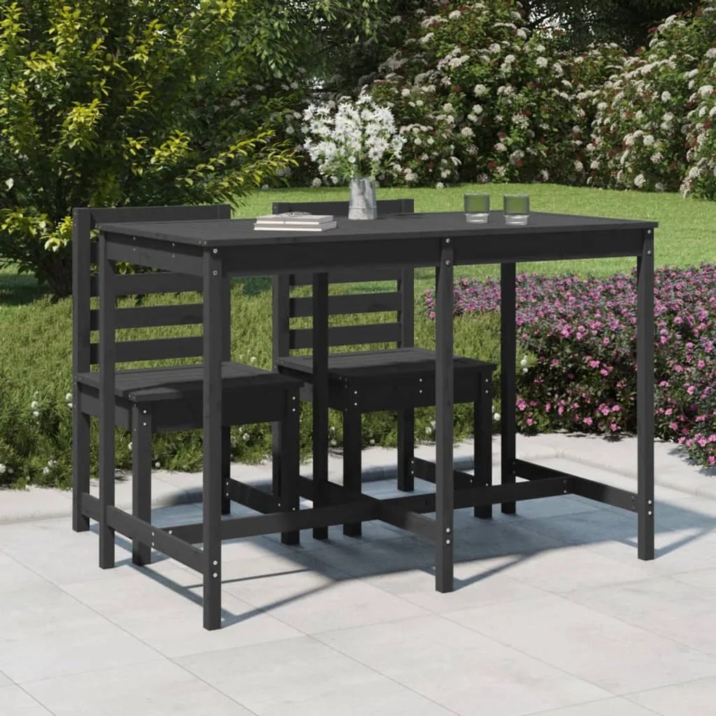 Tavolo da giardino grigio 159,5x82,5x110 cm legno massello pino