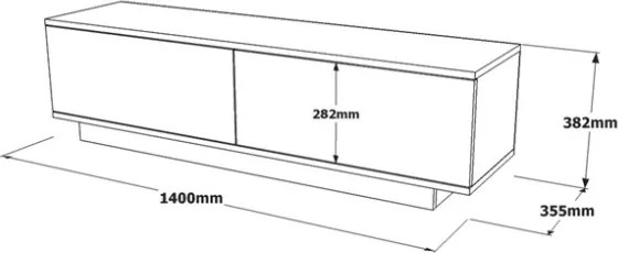 Mobile Porta TV Da Terra 140x35x38 Bianco Con Vani Salvaspazio Fonda