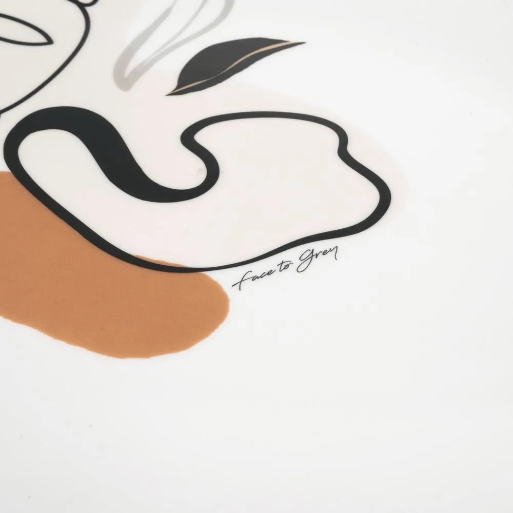 Piatto da portata in ceramica , 38 x 27,5 cm Face to Grey - VDE Tivoli 1996