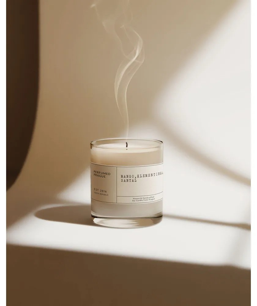 Candela in cera di soia profumata tempo di combustione 40 h #67 Mango, Clementine, Sandalwood – Perfumed Prague