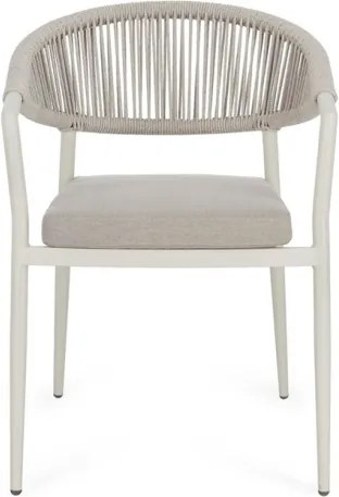 Sedia Da Esterno Impilabile Con Braccioli In Alluminio E Corda Millor Wall Bizzotto