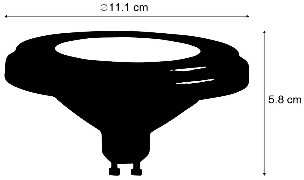 Set di 5 lampadine LED GU10 AR111 8W 750 lm 3000K
