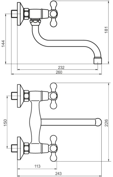 FERRO - Miscelatore per lavello/lavabo ANTICA bronzo