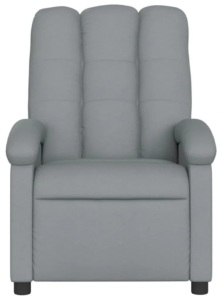 Poltrona reclinabile in tessuto grigio chiaro