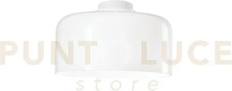 Plafoniera gibus bianca 1 luce attacco e27 30x30x23cm in vetro soff...