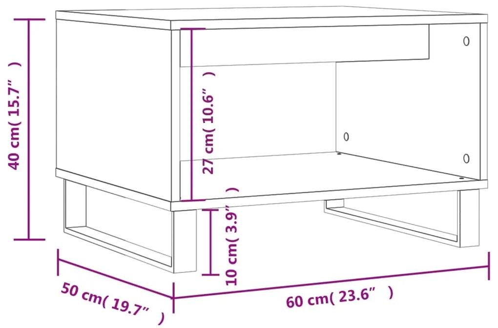 Tavolino da Salotto Rovere Fumo 60x50x40 cm Legno Multistrato
