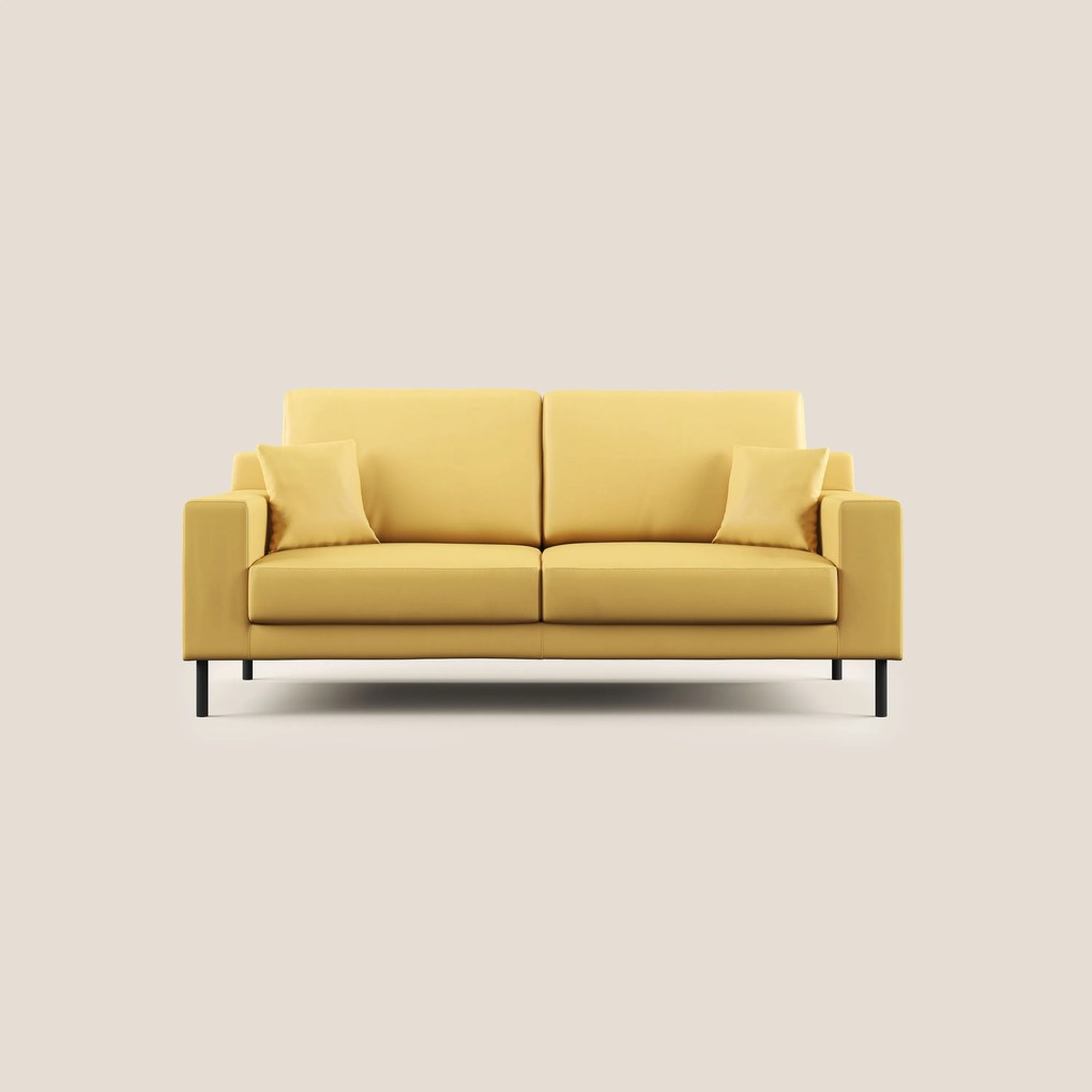 Uranio divano moderno lineare in Ecopelle impermeabile T04 giallo