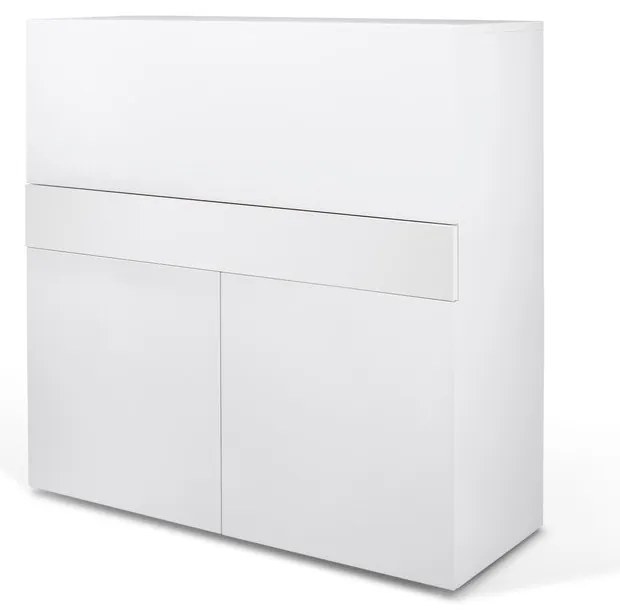 Tavolo da lavoro con piano bianco 110x42 cm Focus - TemaHome