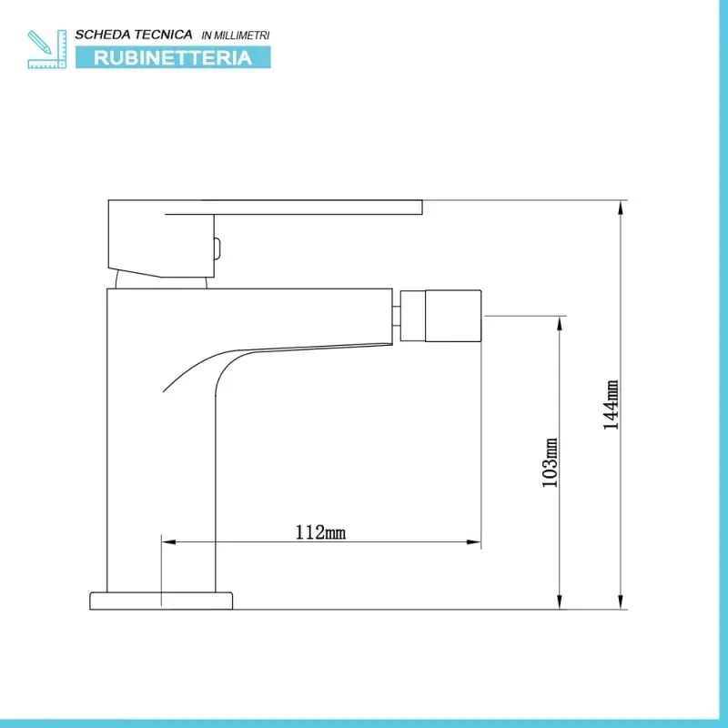 Rubinetto bidet cromato serie Recta