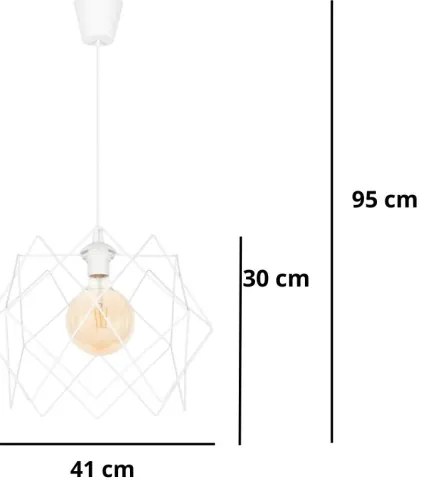 Lampadario a sospensione con filo GALL 1xE27/60W/230V bianco