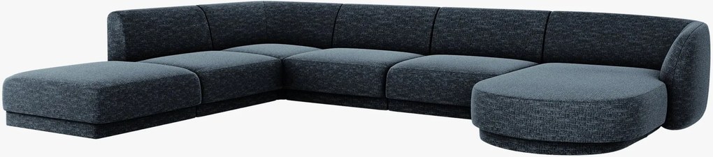 Divano modulare panoramico Miley in tessuto strutturato – L330 cm