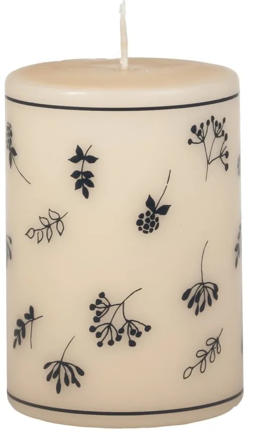 Candela beige-blu, tempo di combustione 48 h Fleur - Unipar