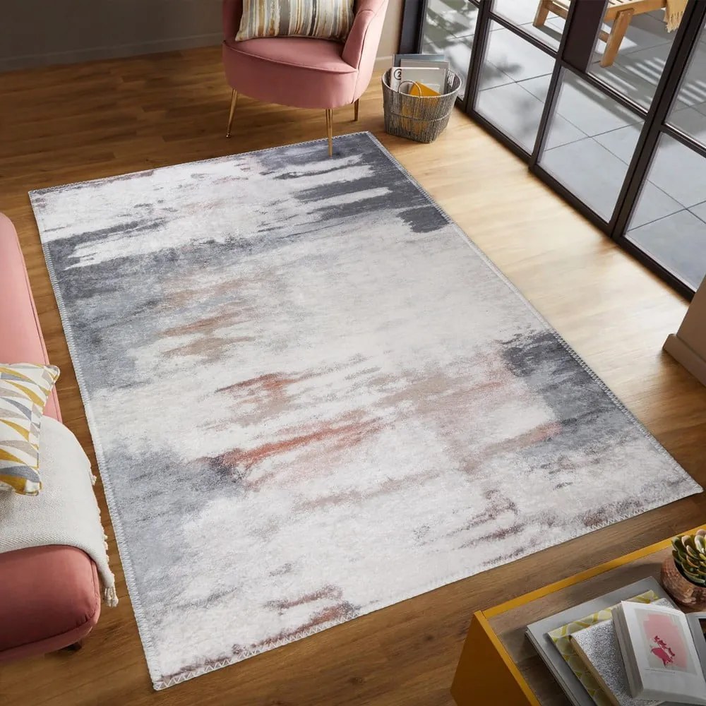 Tappeto grigio e avorio lavabile 60x100 cm Abstract Colors – Vitaus